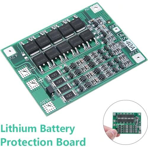 1pc 4S 40A 18650 Li-ion Lithium Battery BMS Protection Board With Balance Support Drill/Sprayer/LED lights Mayitr