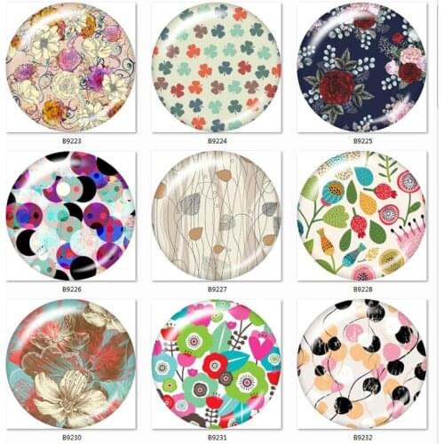 Beautiful Flower Leaf Floral 10pcs mixed 12mm/18mm/20mm/25mm Round photo glass cabochon demo flat back Making findings B9223