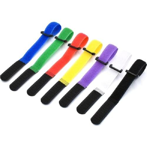 10Pcs/Lot 2x30cm Width Reverse Buckle Velcros Magic Hook Loop Nylon Fastener Cable Ties Velcroing Strap Sticky Line Finishing