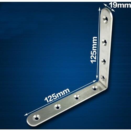 2 Pieces 125x125mm Stainless Steel Right Angle Corner Bracket Thinckness 3mm