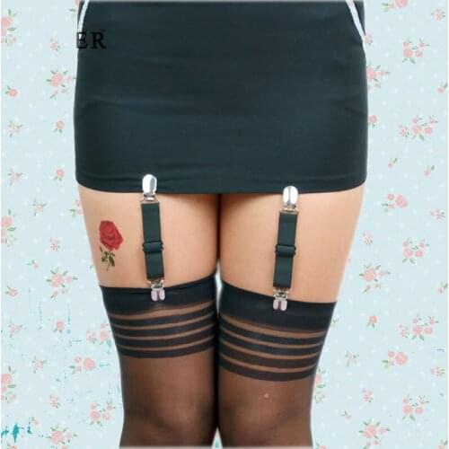 2 pcs New Sexy Womens medias Garter Belt women sexy stockings with thigh leg garters With stockings suspenders lingerie