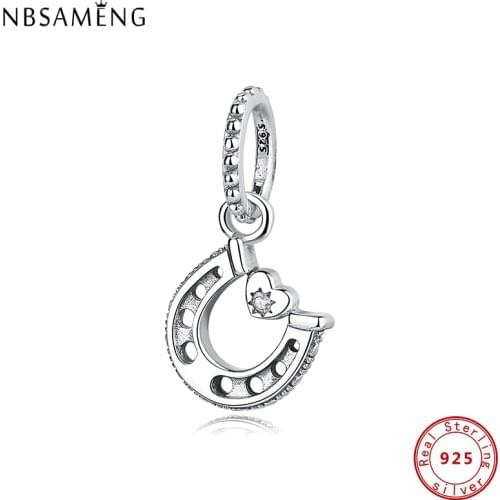 2021 Authentic 100% 925 Sterling Silver Charms Lucky Horseshoe Charm Fit Original Bracelets Fashion DIY Jewelry For Women