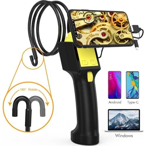 360 degree Rotation 3in1 usb for android Otg Endoscope 720p Two Way Articulate Handheld Endoscope inspection Borescope Camera