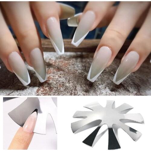 9 Sizes Easy French Smile Cut For new user 1-9 sizes V Line Almond Shape Tips Manicure Edge Trimmer Manicure Nail Cutter