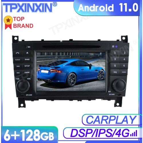 Android11 For Benz Benz C-Class W203 2004-2007 Car Multimedia Player GPS Navi Audio Stereo Screen DVD Head Unit Tape Recorder