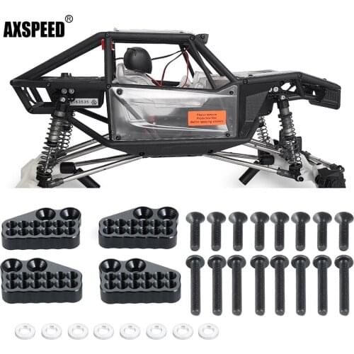 AXSPEED 1Set Metal Aluminum Front & Rear Shock Absorber Mount for 1/10 Axial SCX10 AXI03004 Capra RC Crawler Car Upgrade Parts