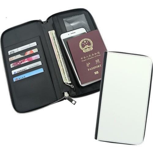 FREE SHIPPING 10pcs/lot Blank Sublimation Leather Wallet Purse Handbag with Zipper Passport Holder Printing Blank consumables