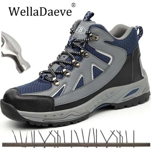 Mens Winter High Top Steel Toe Cap Safety Shoes Construction Outdoor Footwear Anti-smashing Puncture Proof Work Boots For Men