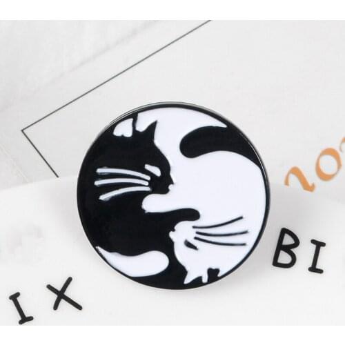 Cat Cross Pins Pinback Badge Backpack Bag Hat Leather Jackets Accessories Cat lady brooches Cat lover jewelry