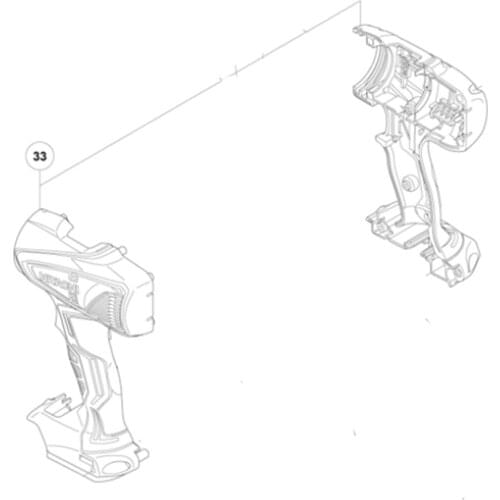 SHELL for HIKOKI DS18DBEL DV18DBEL 335958