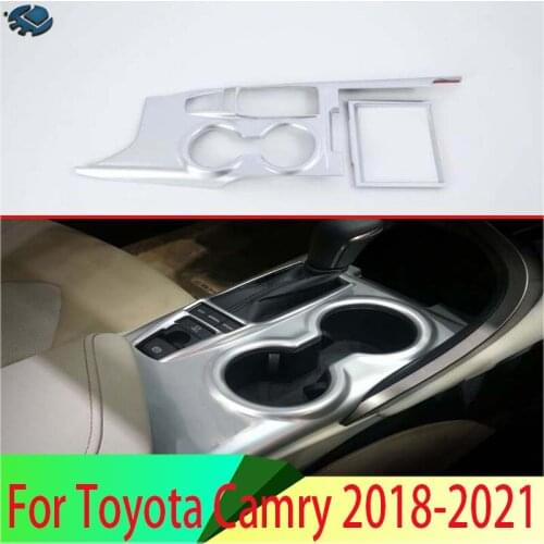 For Toyota Camry 2018 2019 Car Decoration ABS Chrome Gear Shift Panel Center Console Cover Trim Frame Car Styling Sticker