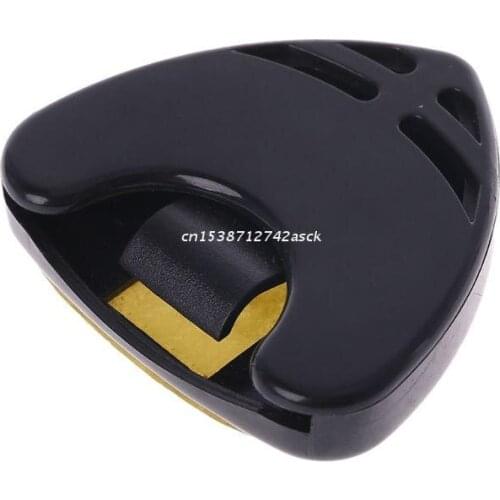 77JE 1 pc Guitar Pick Holder Plastic Plectrum Case Mediator Quick Storage Self Adhesive Triangle Shape