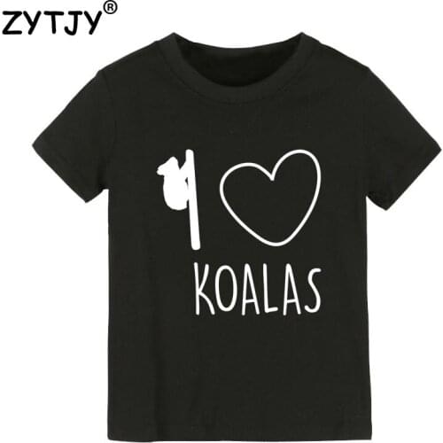 I love koalas Print Kids tshirt Boy Girl t shirt For Children Toddler Clothes Funny Top Tees Drop Ship Y-70