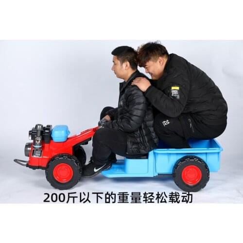 Childrens walk-behind tractor electric toy car can sit on people with bucket dual-drive children baby car four-wheel oversized