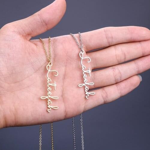 Customized Necklaces Personalised Stainless Steel Woman Pendants Necklace Letters First Name Necklace Birthday Gifts Women