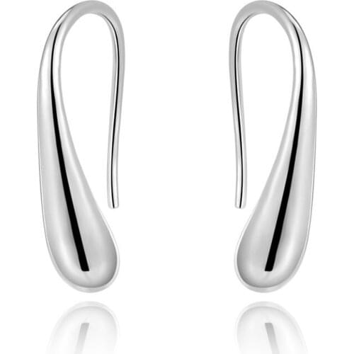 Personality Water Drop Silver Rose Gold Earrings Silver Color Small Cute Earring For Women Girl Gifts