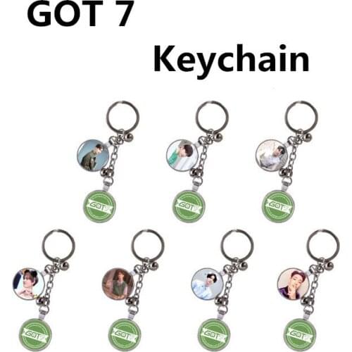 Kpop JB JinYoung Mark Jackson YoungJae BamBam YuGyeom Double Picture Metal Keychain Star Same Official Peripheral Fan Gifts