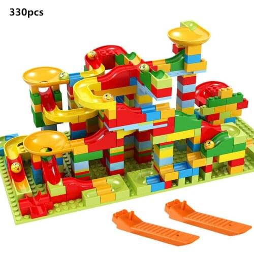Creative Marble Race Run Variety Slide Track Maze Ball Funnel Building Blocks Kit Small Bricks Ideas DIY Assembly Kids Toys Gift