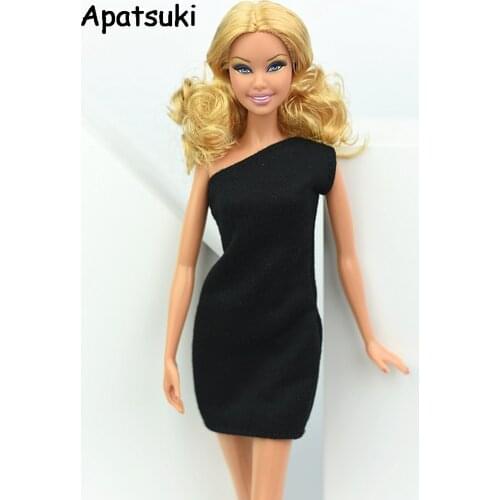 Fashion Little Black Dress For Barbie Doll Clothes One Piece Evening Dresses Vestidoes Clothes For Barbie 1/6 Doll Accessories