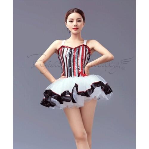 2018 New Ballet Tutu Gymnastic Leotard Children Tutu Dance Dress Women Striped Sequins Stage Costumes Adults Classical Dancewear