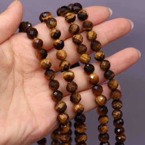 2021 New Style Natural Stone Beads Tiger Eye Stone Round Section Loose Bead For Jewelry Making DIY Necklace Earrings Accessory
