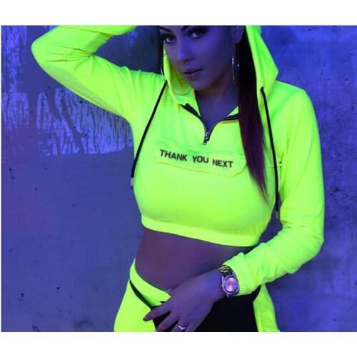 Wholesale Custom Women Two Piece Set Reflective Glow Effect Sexy Blank Cropped Top Sweat Suits with Hoodie