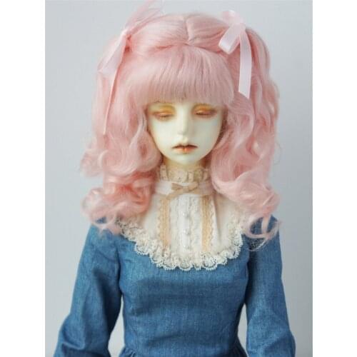 BJD Wig JD187 8-9inch 21-23cm Long Curly Princess Mohair Wig with Two ponytails 1/3 SD Doll accessories
