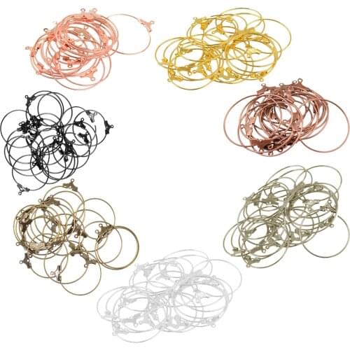 20 pcs DIY Craft Round Hoop Loop Ear Wire Jewelry Making Earrings Findings fashionable earrings with beads Jewelry Accessories