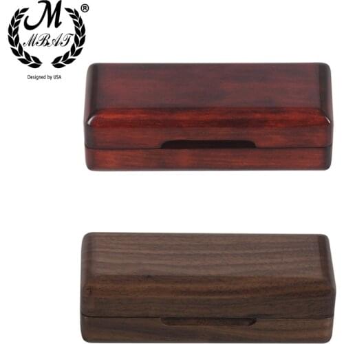 M MBAT Professional Saxophone Mouthpiece Case High Quality Black Walnut Alto Sax Mouthpiece Box Woodwind Instrument Accessories