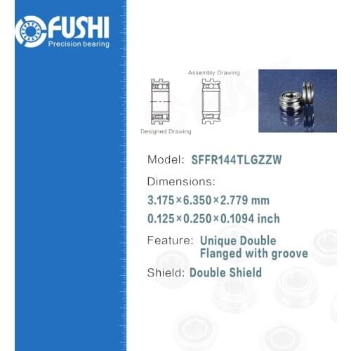 Dental Bearing SFFR144TLGZZW (4 Pcs ) ABEC-7 P4 Handpiece Turbine High Speed SFFR144 TL G ZZ W Dental Drill Bearings
