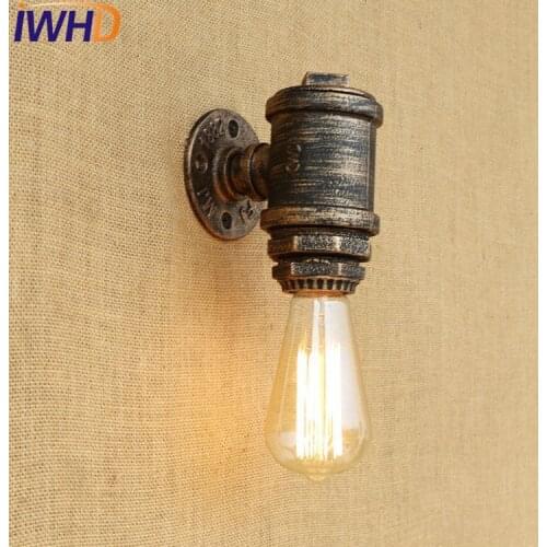 IWHD Retro Loft Style Iron Water Pipe Lamp Industrial Vintage Wall Light Fixtures Antique Edison Wall Sconce Indoor Lighting
