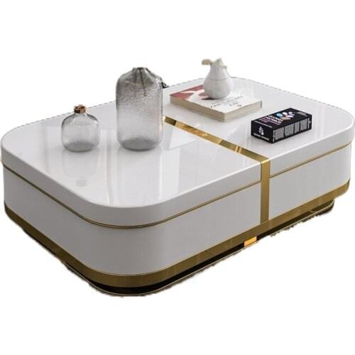 Light luxury Nordic tea table TV cabinet combination set living room modern simple multifunctional marble small house furniture