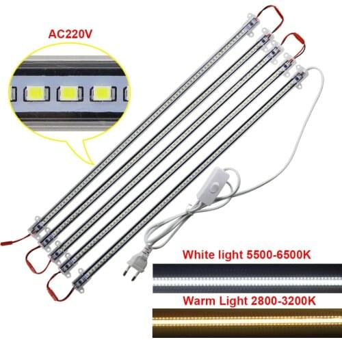 LED Bar Light AC220V LED Fluorescent Tubes Kitchen Light High Brightness 8W 50cm 72LEDs 2835 LED Rigid Strip 5pcs/lot