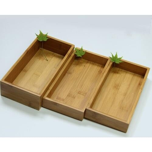 Three Layers Bamboo Box Storage Tray For Snacks/Candy/Tableware/Towel Multi-function Plates Home/Hotal Suppliers