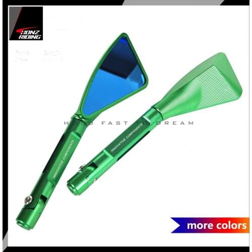Universal Motorcycle Mirror Motorbike Rearview Side Mirrors Blue Glass All CNC Aluminum