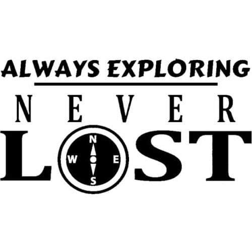 Personality Always Explore The Timeless Compass Decal Personality Vinyl Car Sticker Sunscreen Waterproof Compass Black/white