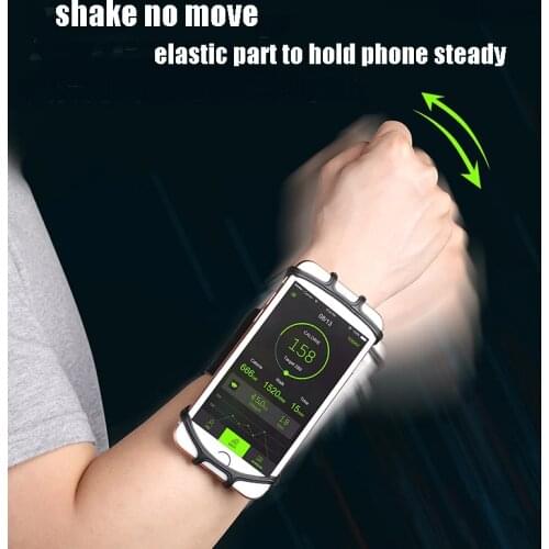 VNSTRIP Universal Running Armband Elastic Silicon Wrist band for phone holder 4.5 to 6.5 inch 360 degree Rotating for Samsung
