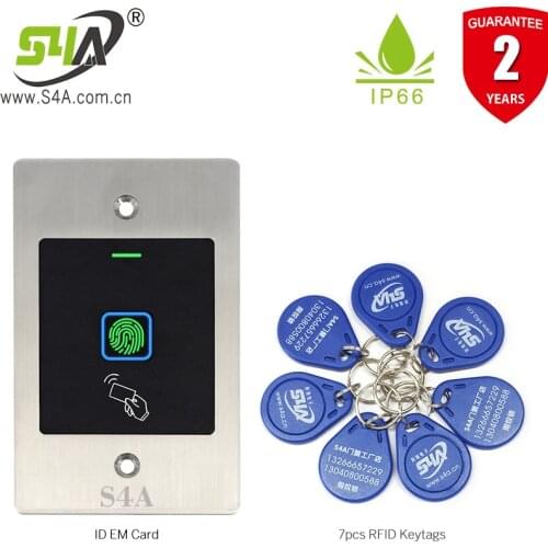 S4A Embedded Biometrics RFID fingerprint reader Door Access Control System keyless door opener with keyfobs