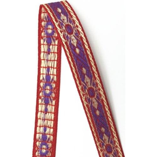 5Yards 16mm 5/8" Sewing Craft Red Jacquard Ribbon Wedding Home Party Accessory Christmas New Year Gift Wrapping Woven Ribbon