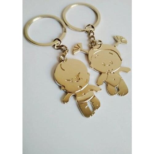 50PCS=25pairs Key Ring with Cute Baby Couples keychains gift accessories CFS190