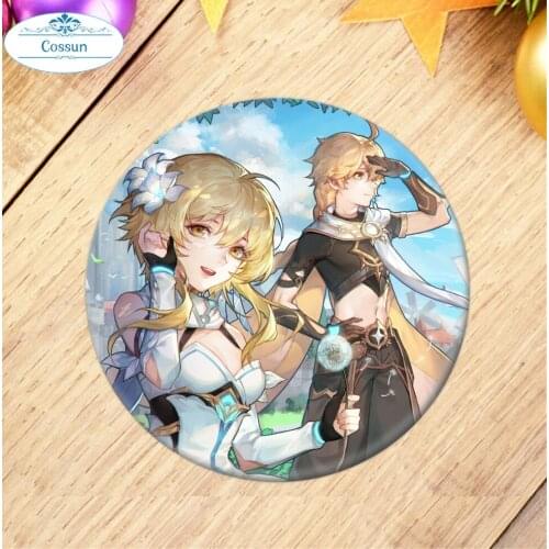 58mm Online Game Genshin Impact Brooch Pin Cosplay Badge Accessories For Clothes Backpack Decoration gift