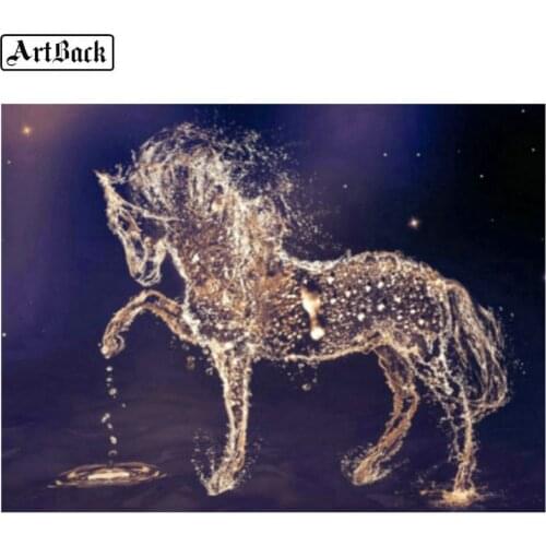 Full square round 5d diy diamond painting crystal animal horse icon diamond embroidery 3d stick drill embroidery kit