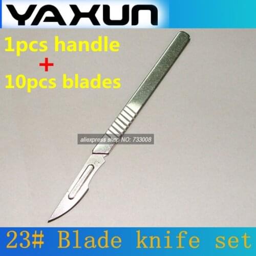 Free shipping 23# Stainless steel Scalpel with 10pcs blade cutter protect film cutting electronics repair tools yaxun knife set
