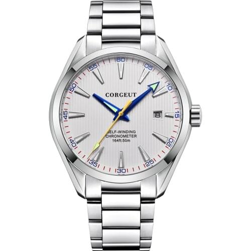 41mm Corgeut Mens Watch Automatic Mechanical Luxury Calendar Clock Sapphire Glass Luminous Waterproof Men Wristwatch