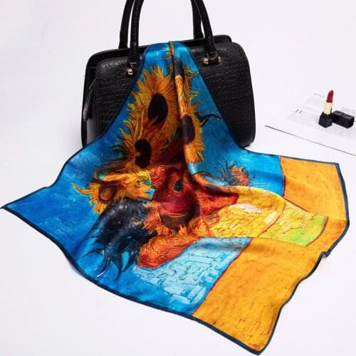 DANKEYISI Nature Silk Scarf Women Hair Neck Square Scarves Office Ladies Shawl Muslim Hijab Handkerchief Muffler Foulard