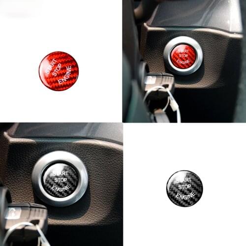 For BMW E70 X5 E71 X6 E81 E90 E91 E60 E Medels Carbon Fiber Engine Start Stop Switch Button Trim Cover Sticker Ignition Device