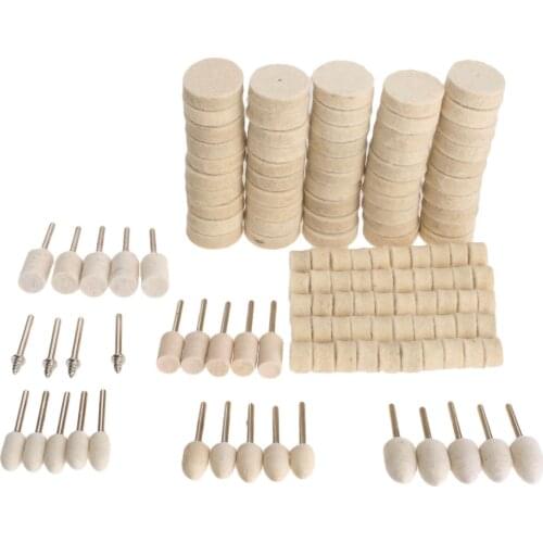 Dophee 129Pcs Dremel Accessories Polishing Wheel Polishing Tools Wool Felt Metal Surface Buffing Polishing Wheel for Rotary Tool
