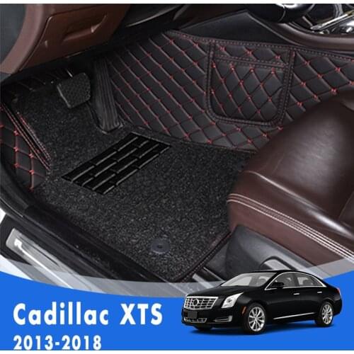 Double Layer Wire Loop Carpets Car Floor Mats For Cadillac XTS 2018 2017 2016 2015 2014 2013 Waterproof Decor Accessory Pedal
