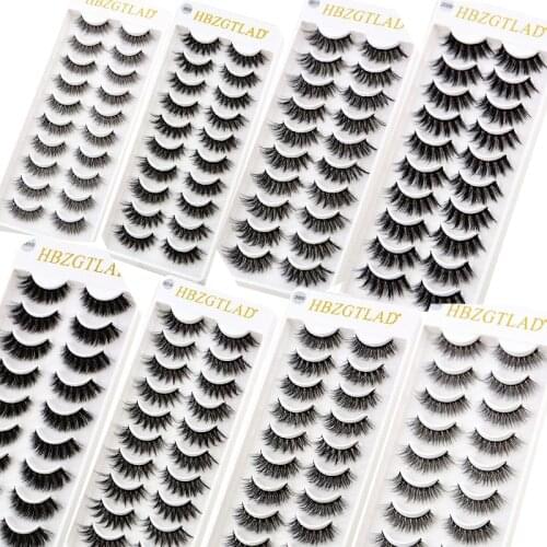 HBZGTLAD 1/4/7/10 pairs Faux 3D Mink Lashes Natural Long False Eyelashes Volume Fake Lashes Makeup Extension Eyelashes maquiagem
