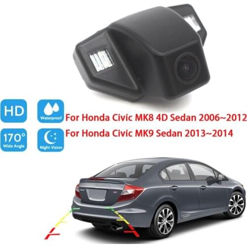 HD Night Vision Car Rear View Reverse Parking Camera For Honda Civic MK8 4D Sedan 2006~2012 For Honda Civic MK9 Sedan 2013~2014